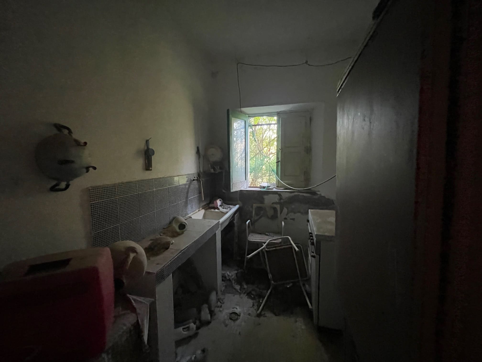 House to be renovated in Sangineto - plot of 18000m² with olive trees, B&B potential.