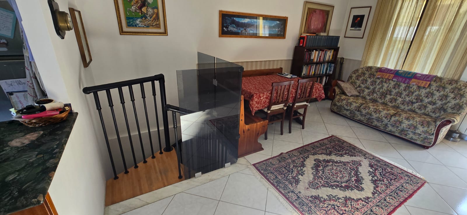 A terraced house just off the sea.