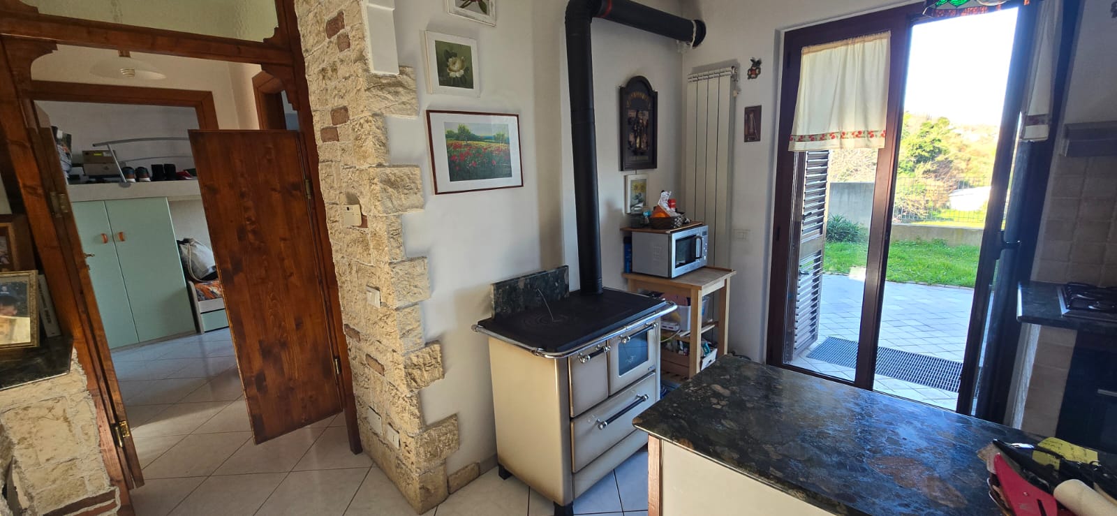 A terraced house just off the sea.