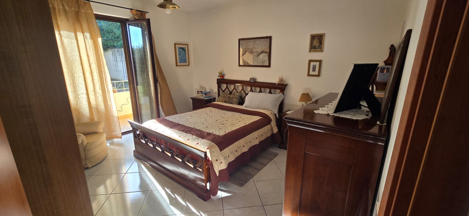 A terraced house just off the sea.