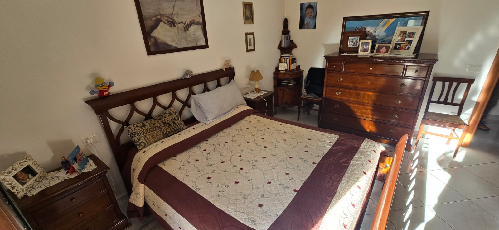 A terraced house just off the sea.