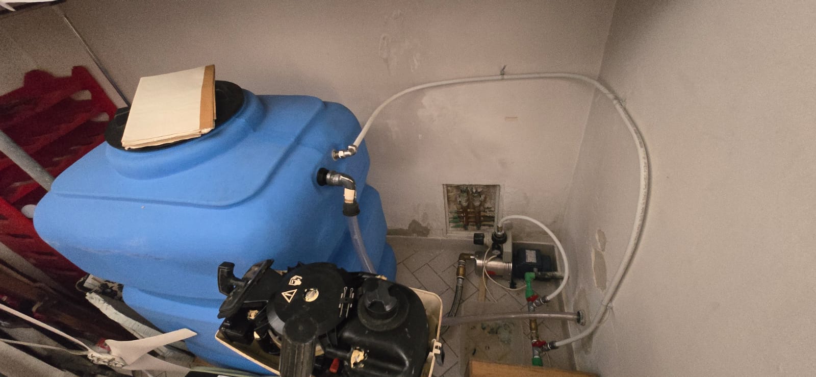 A terraced house just off the sea.