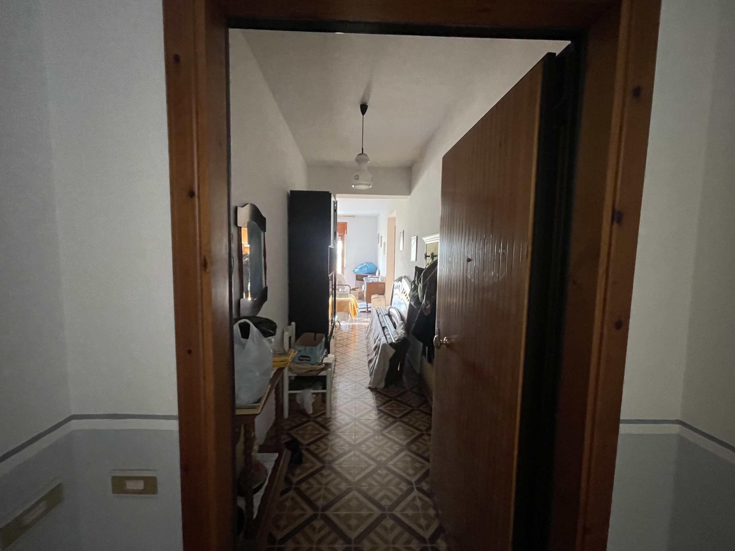 A flat with large panoramic balcony.