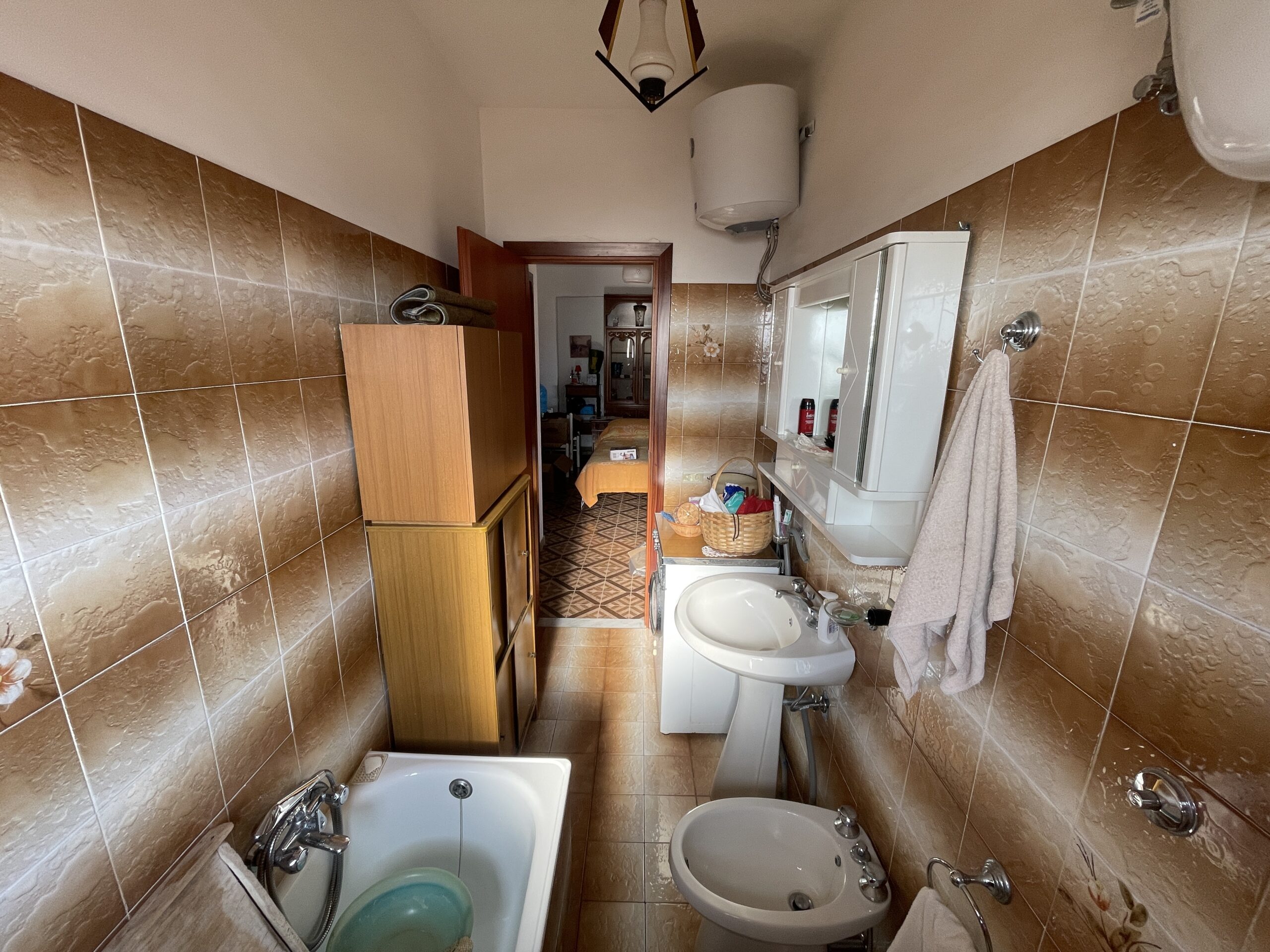 A flat with large panoramic balcony.