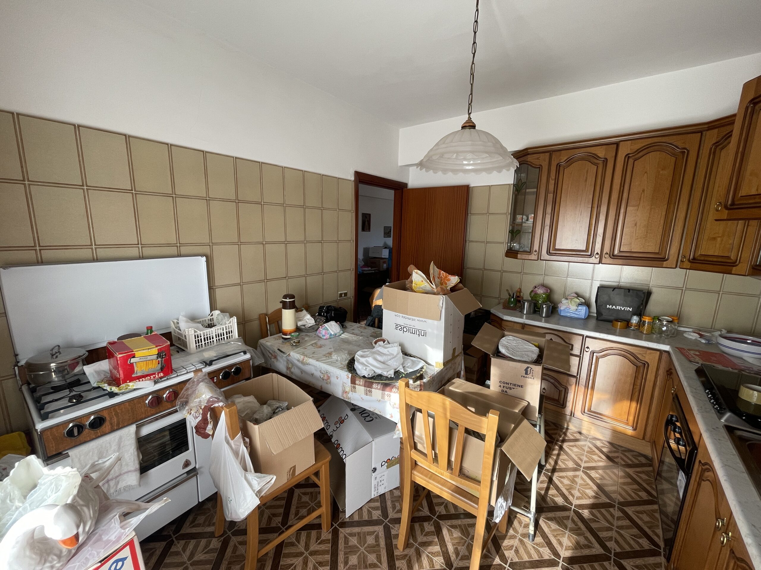 A flat with large panoramic balcony.