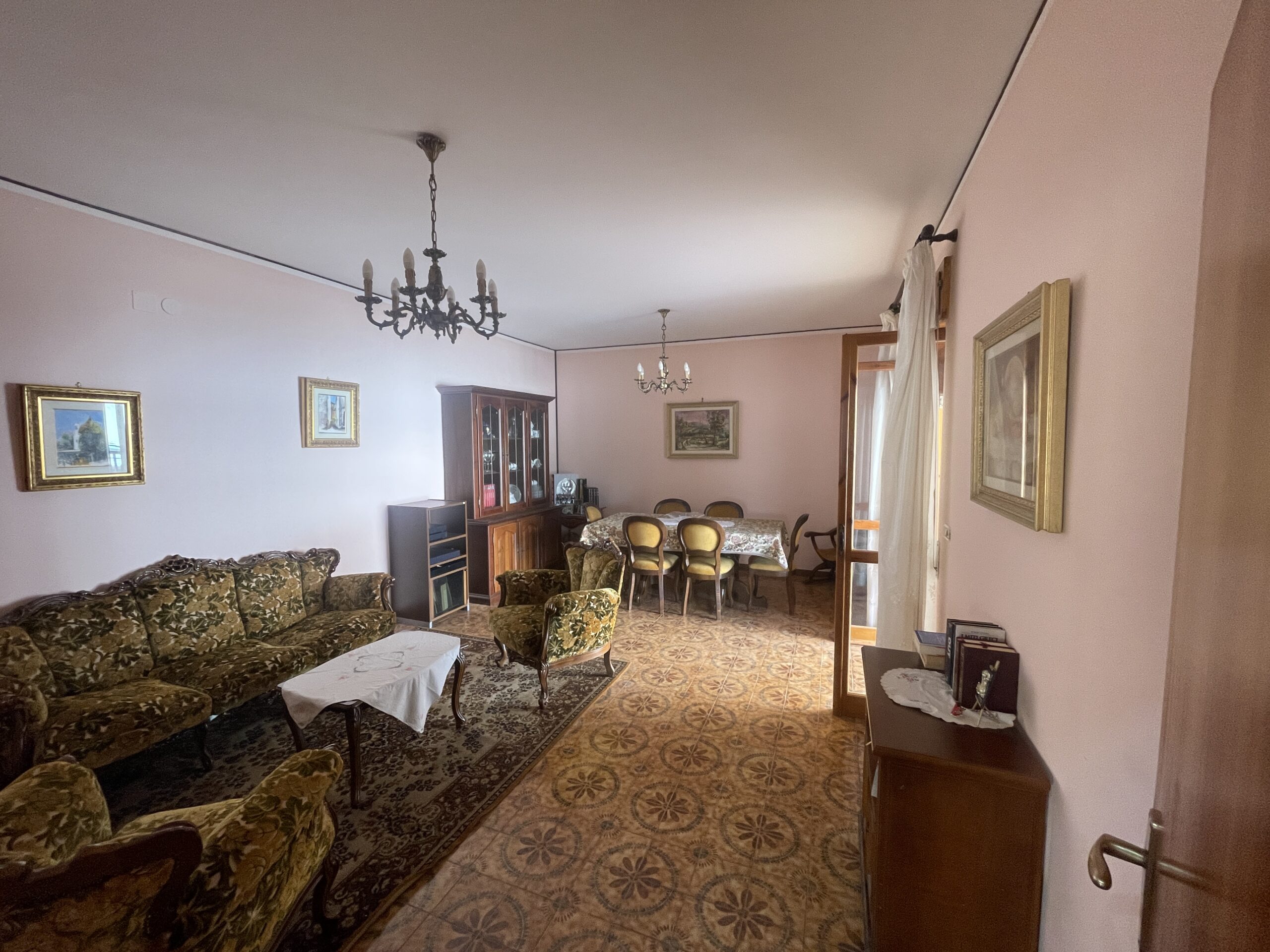 A spacious flat with a balcony overlooking the sea and a large terrace