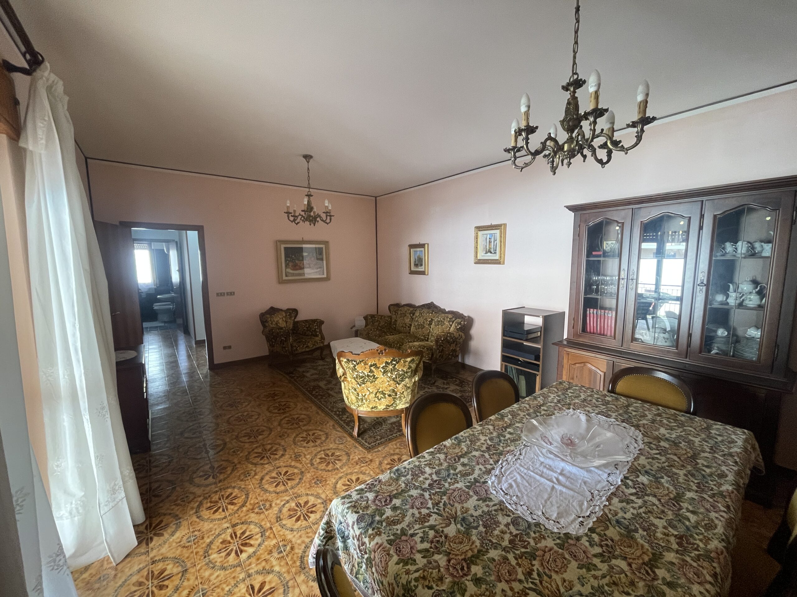 A spacious flat with a balcony overlooking the sea and a large terrace