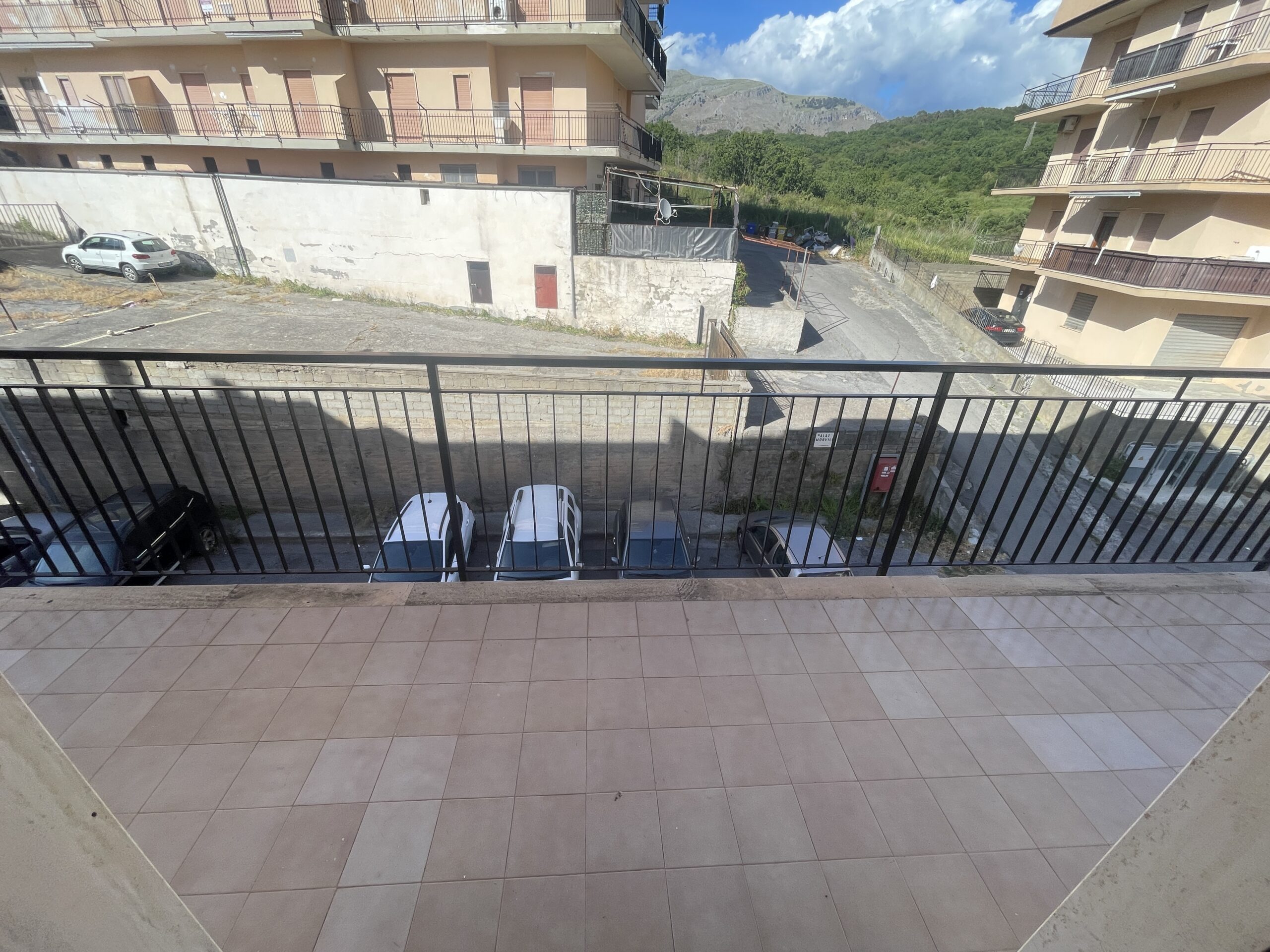A spacious flat with a balcony overlooking the sea and a large terrace